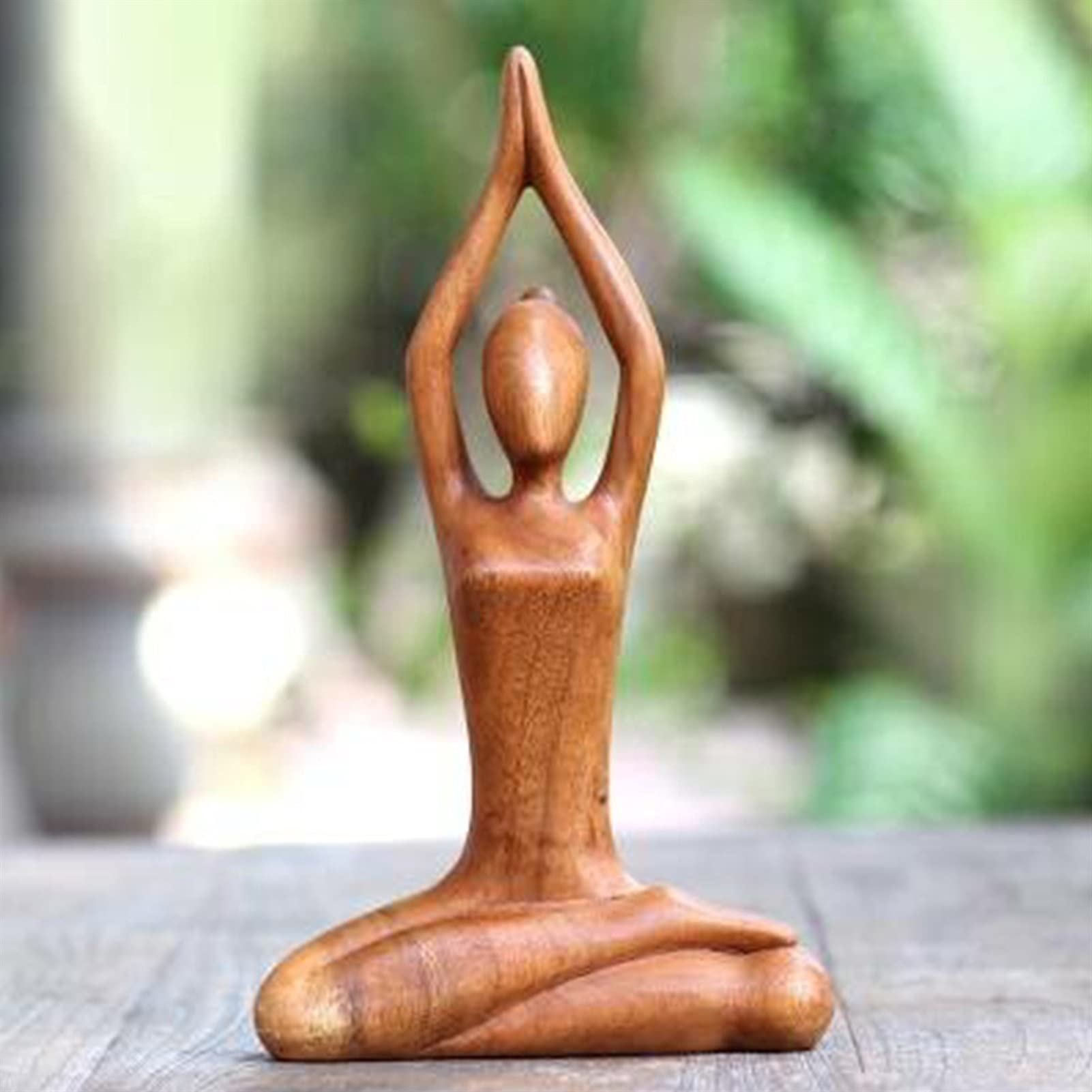 彫刻・オブジェ Vintage Wooden Handcrafted Yoga Figurine Yoga Body Wood Carving Yoga Gymnastics Lovers Gift Yoga Wood